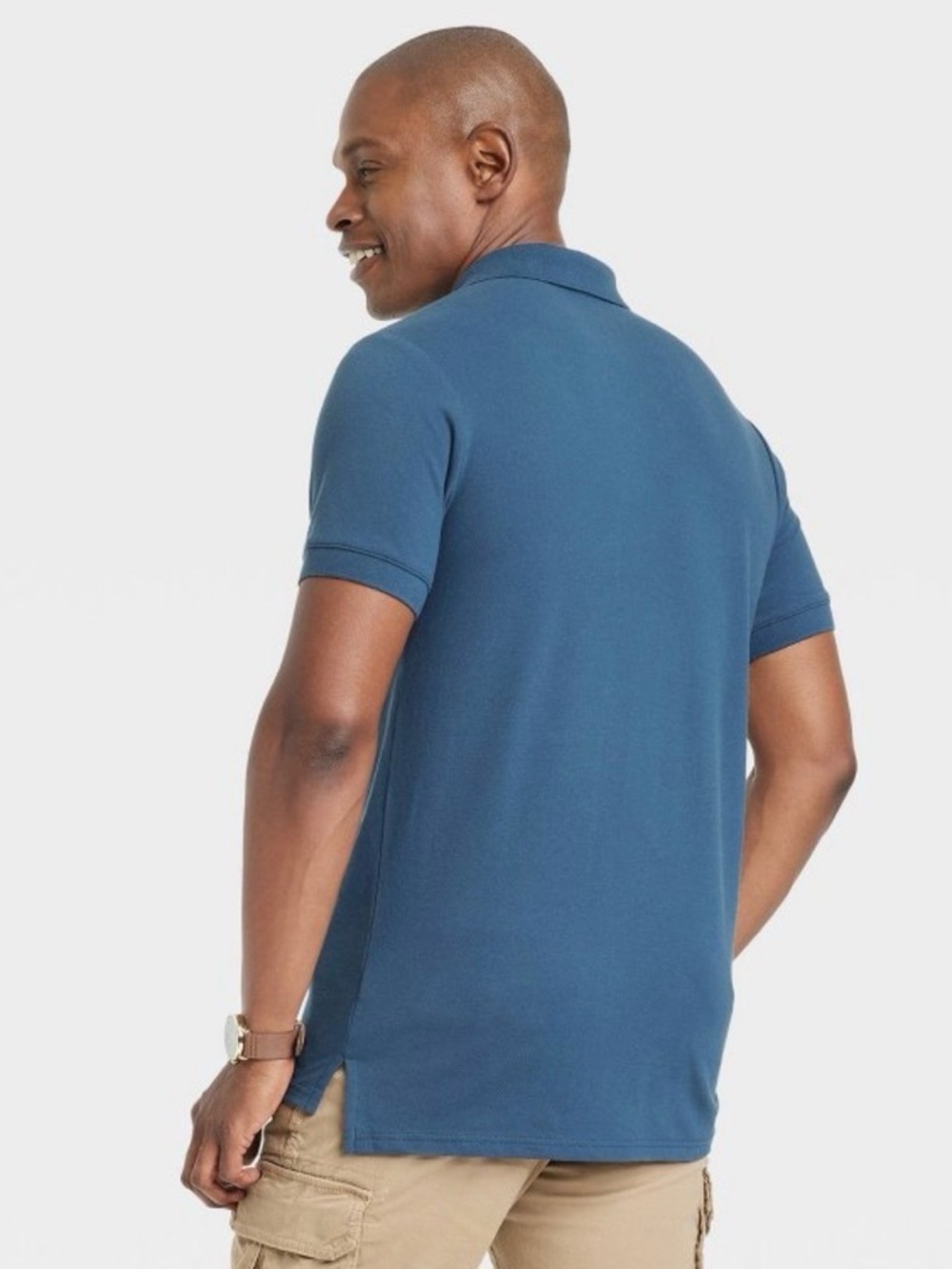 Goodfellow Men’s Dark Blue Polo Shirt, Size Large - Picture 2 of 10